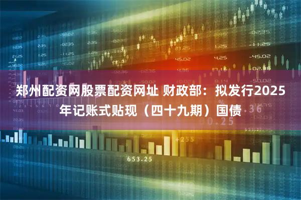 郑州配资网股票配资网址 财政部：拟发行2025年记账式贴现（四十九期）国债