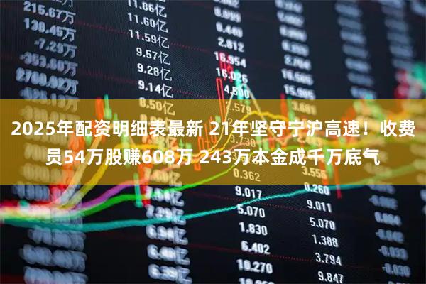 2025年配资明细表最新 21年坚守宁沪高速！收费员54万股赚608万 243万本金成千万底气
